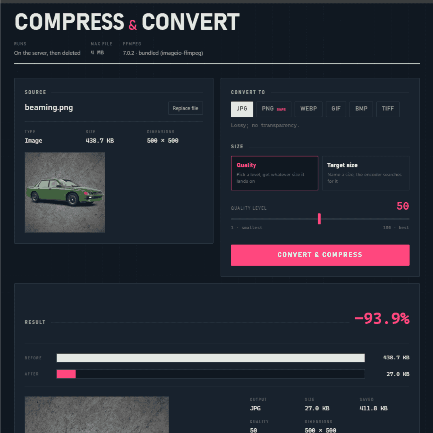 Compress and Convert project image
